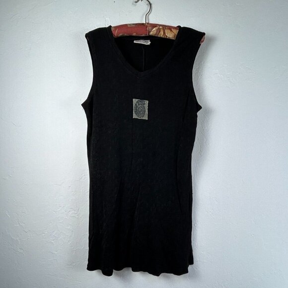 Bread Womens Knit Pullover Vest Tank TopTunic V-Neck Comfy Stretch Gothic Black - Picture 1 of 8